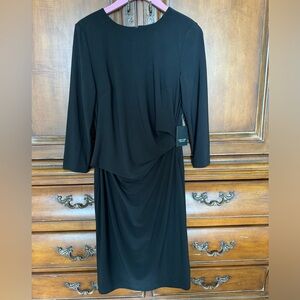 Simply Vera Wang Three-Quarter Sleeve Black Dress